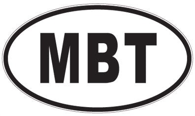 MBT - 3 Letter Initials Oval Sticker