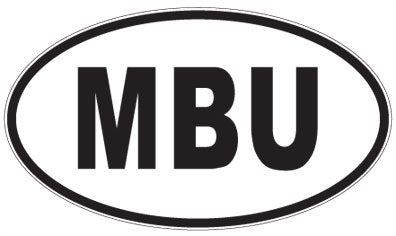 MBU - 3 Letter Initials Oval Sticker