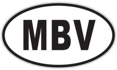 MBV - 3 Letter Initials Oval Sticker