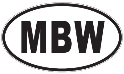 MBW - 3 Letter Initials Oval Sticker