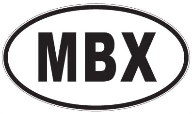 MBX - 3 Letter Initials Oval Sticker