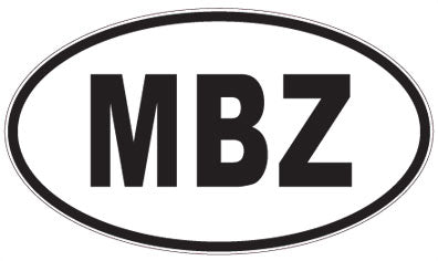 MBZ - 3 Letter Initials Oval Sticker