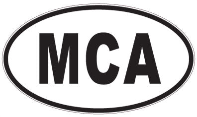 MCA - 3 Letter Initials Oval Sticker