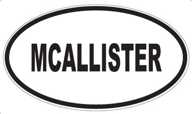 MCALLISTER - Oval Magnet