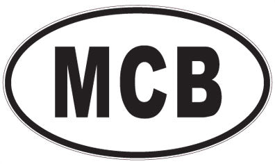 MCB - 3 Letter Initials Oval Sticker