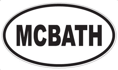MCBATH - Oval Sticker