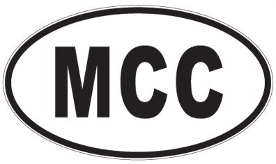 MCC - 3 Letter Initials Oval Sticker