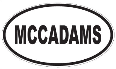 MCCADAMS - Oval Sticker