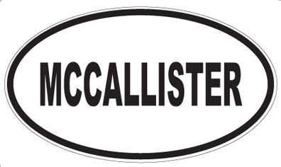 MCCALLISTER - Oval Magnet