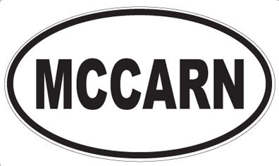 MCCARN - Oval Sticker