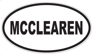 MCCLEAREN - Oval Sticker