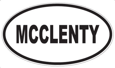MCCLENTY - Oval Sticker