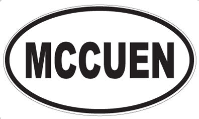 MCCUEN - Oval Magnet