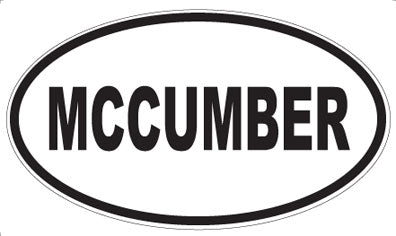 MCCUMBER - Oval Magnet