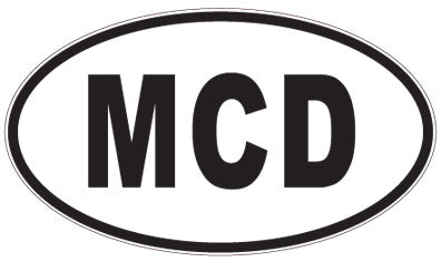 MCD - 3 Letter Initials Oval Sticker