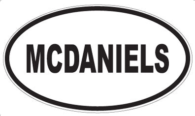 MCDANIELS - Oval Magnet