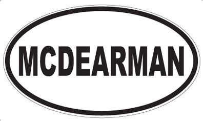 MCDEARMAN - Oval Sticker