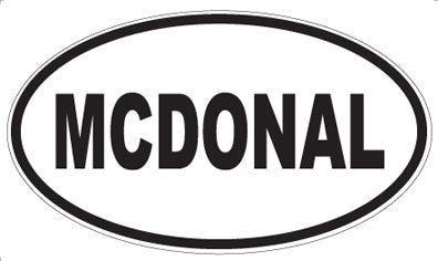 MCDONAL - Oval Sticker