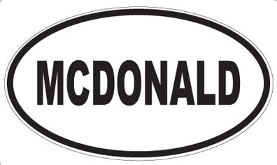 MCDONALD - Oval Sticker