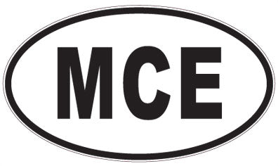 MCE - 3 Letter Initials Oval Sticker