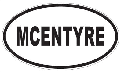 MCENTYRE - Oval Magnet