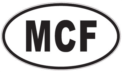 MCF - 3 Letter Initials Oval Sticker