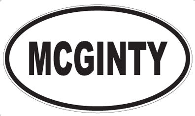 MCGINTY - Oval Magnet