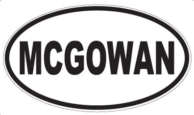 MCGOWAN - Oval Sticker