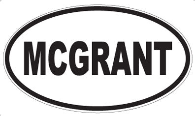 MCGRANT - Oval Sticker