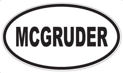 MCGRUDER - Oval Sticker