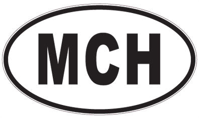 MCH - 3 Letter Initials Oval Sticker