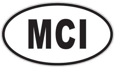 MCI - 3 Letter Initials Oval Sticker