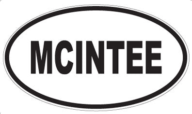 MCINTEE - Oval Magnet