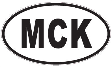 MCK - 3 Letter Initials Oval Sticker