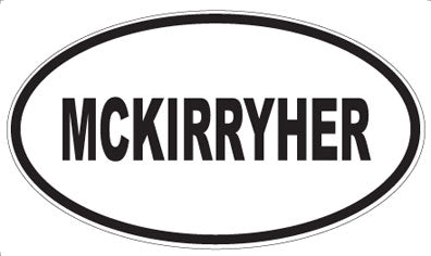 MCKIRRYHER - Oval Sticker