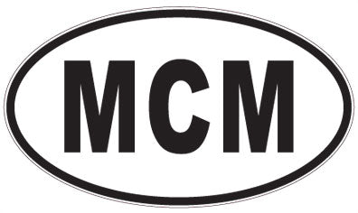 MCM - 3 Letter Initials Oval Sticker