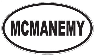 MCMANEMY - Oval Sticker