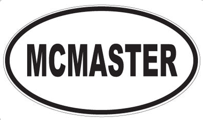 MCMASTER - Oval Sticker