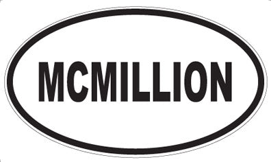 MCMILLION - Oval Magnet