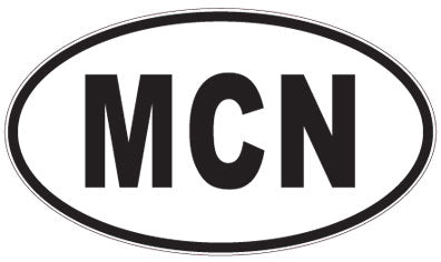 MCN - 3 Letter Initials Oval Sticker