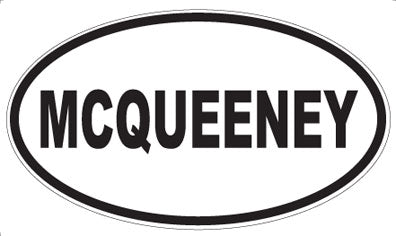 MCQUEENEY - Oval Sticker