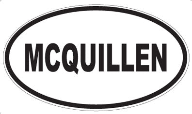 MCQUILLEN - Oval Magnet