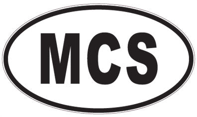 MCS - 3 Letter Initials Oval Sticker