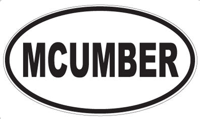MCUMBER - Oval Sticker