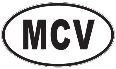 MCV - 3 Letter Initials Oval Sticker