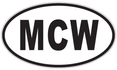 MCW - 3 Letter Initials Oval Sticker