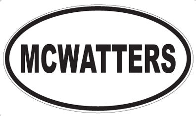 MCWATTERS - Oval Sticker