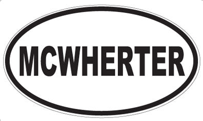 MCWHERTER - Oval Sticker