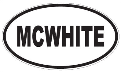 MCWHITE - Oval Magnet