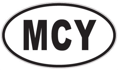 MCY - 3 Letter Initials Oval Sticker